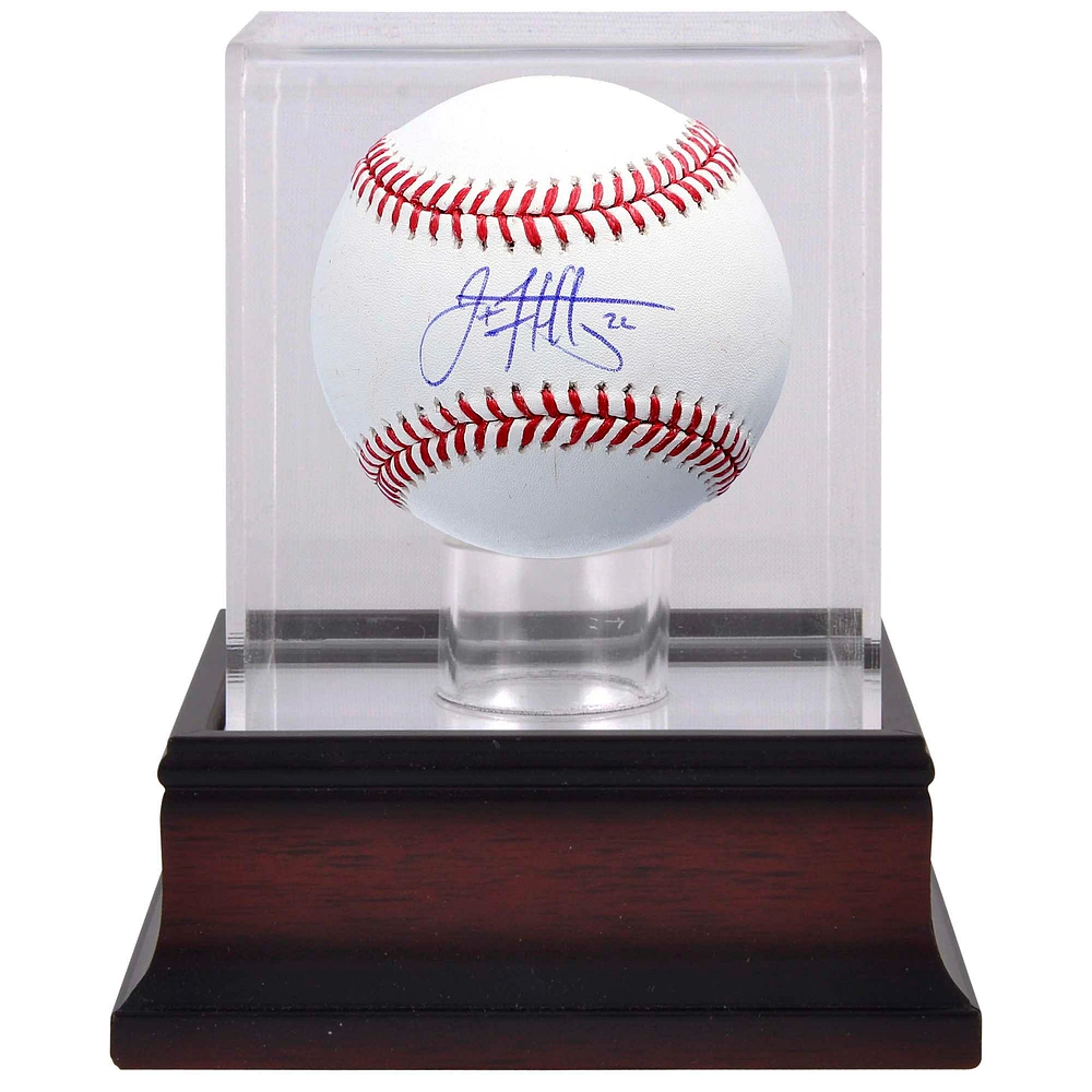 Jack Flaherty Detroit Tigers Autographed Baseball & Mahogany Baseball Display Case
