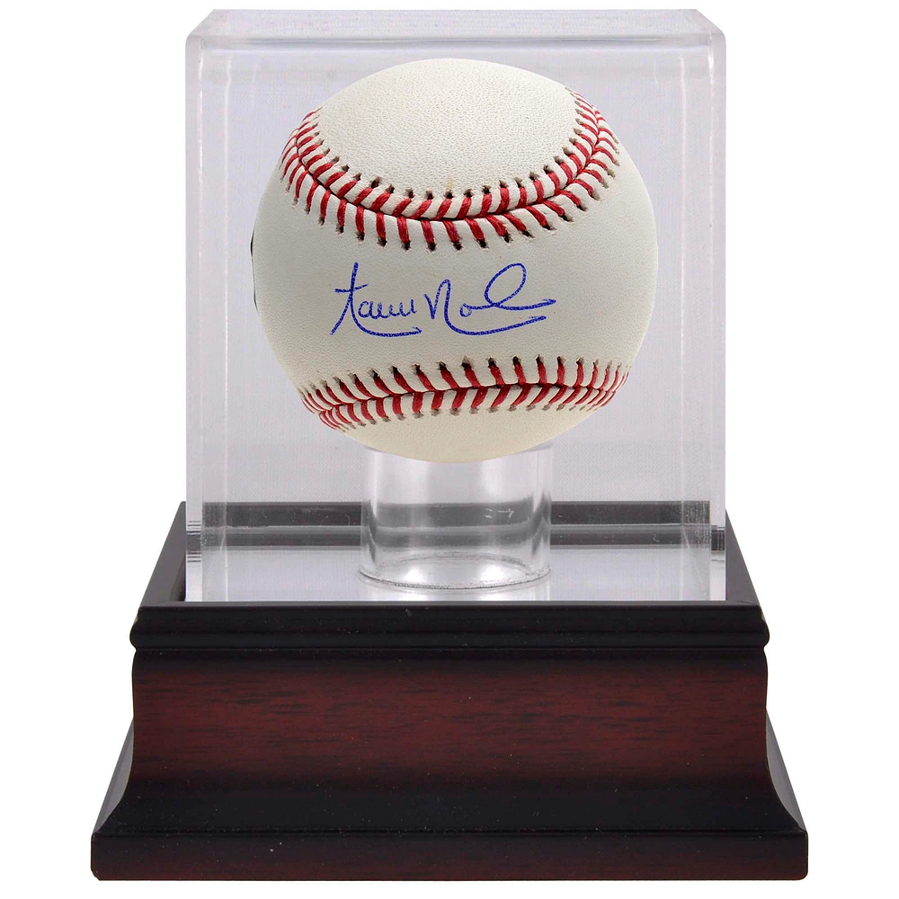 Aaron Nola Philadelphia Phillies Autographed Baseball & Mahogany Baseball Display Case