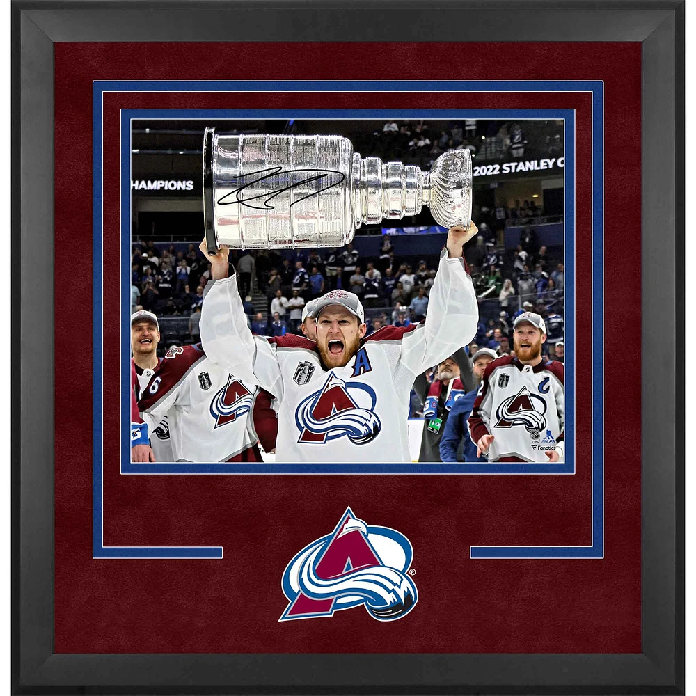 Nathan MacKinnon Colorado Avalanche Autographed Deluxe Framed 2022 Stanley Cup Champions 16" x 20" Raising Cup Photograph