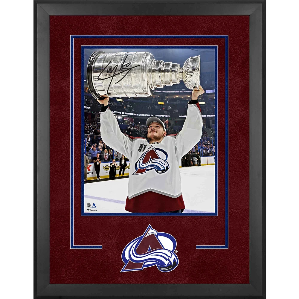 Cale Makar Colorado Avalanche Autographed Deluxe Framed 2022 Stanley Cup Champions 16" x 20" Raising Cup Photograph
