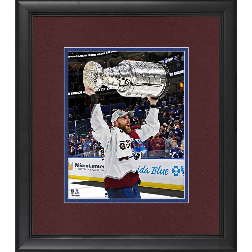 Devon Toews Colorado Avalanche Autographed Framed 2022 Stanley Cup Champions 8" x 10" Raising Cup Photograph