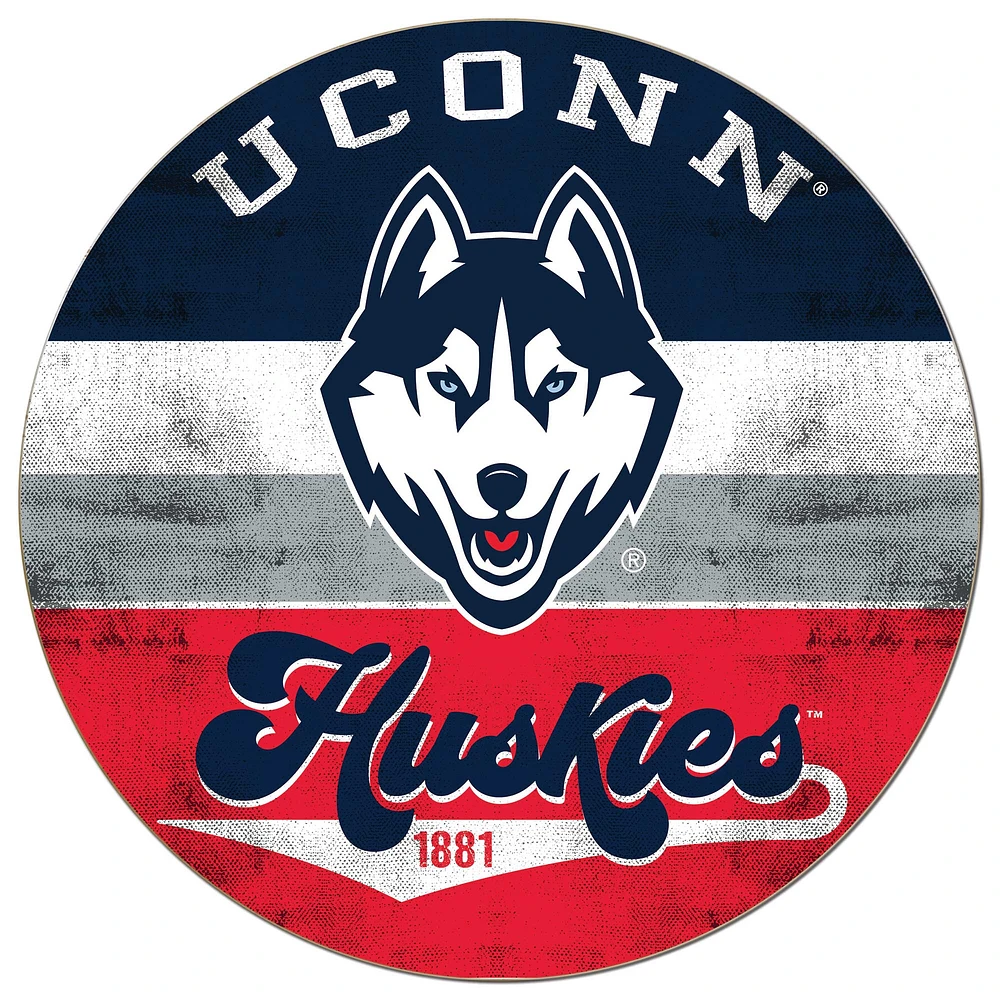 UConn Huskies 20'' x 20'' Retro Logo Circle Sign