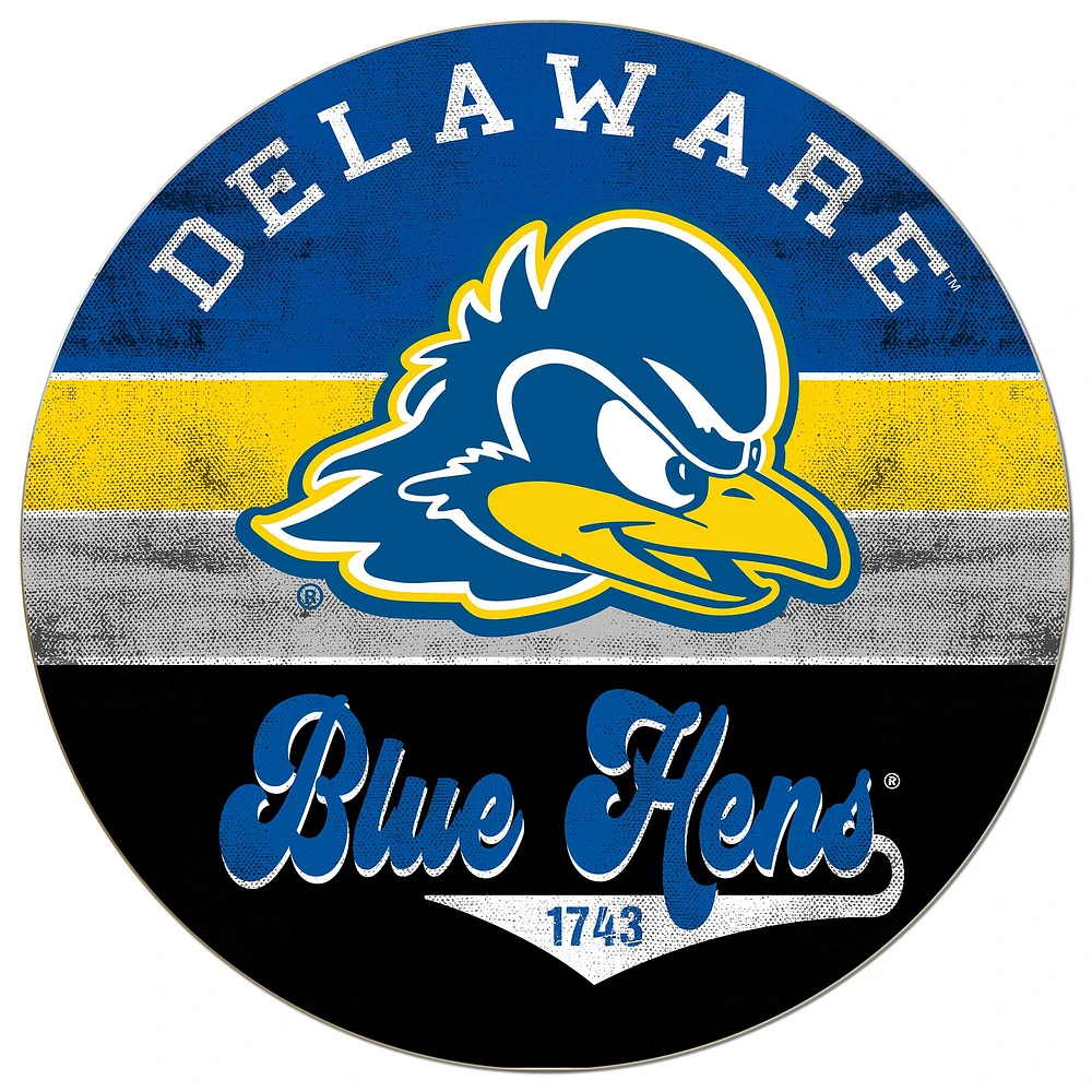 Delaware Fightin' Blue Hens 20'' x 20'' Retro Logo Circle Sign