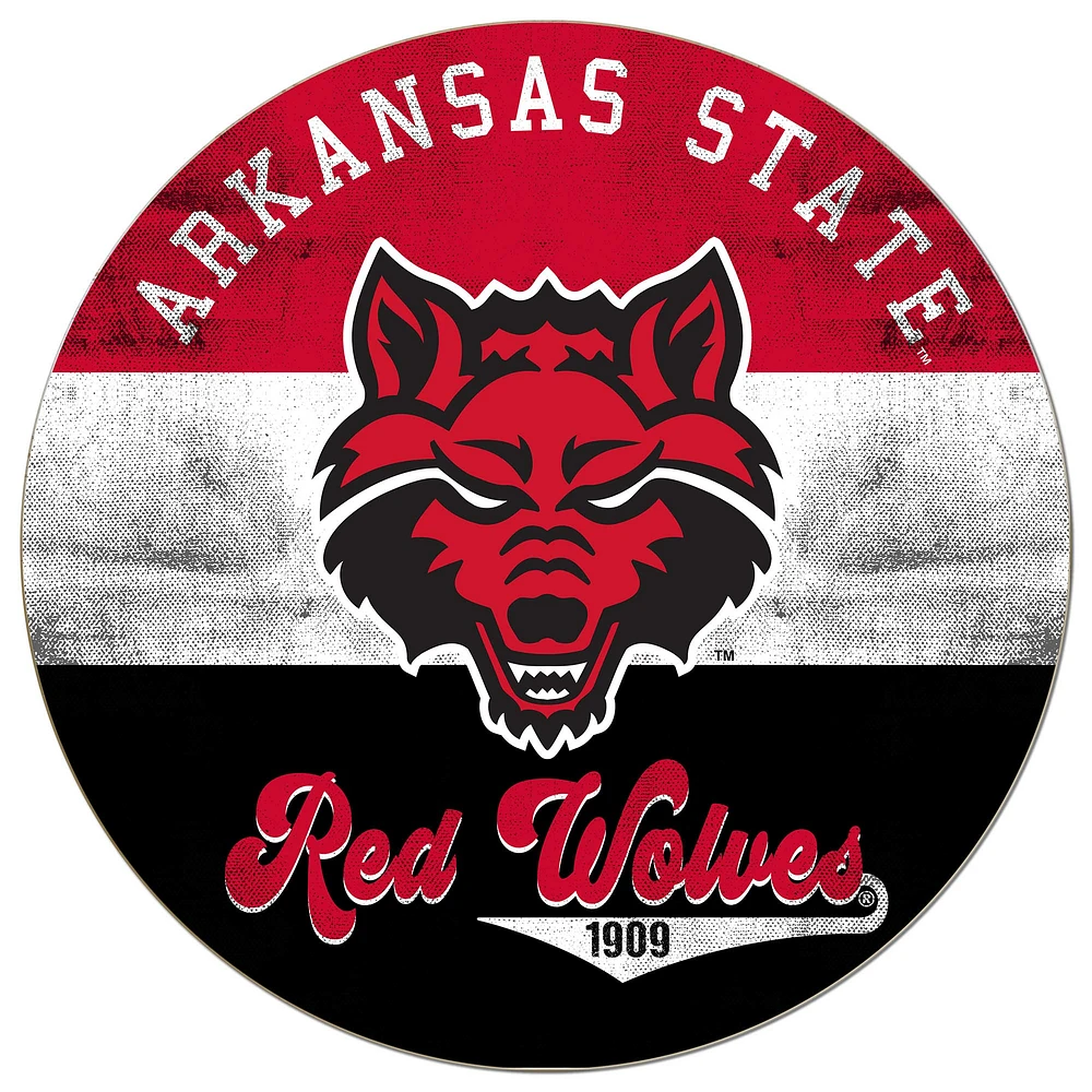 Arkansas State Red Wolves 20'' x 20'' Retro Logo Circle Sign