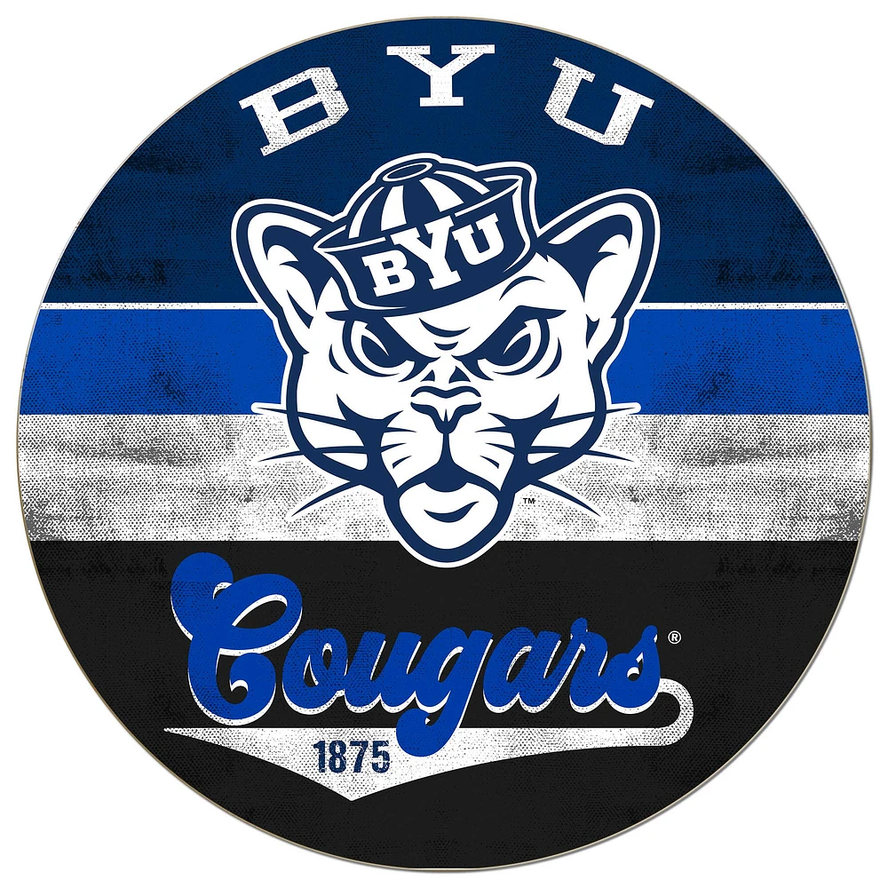 BYU Cougars 20'' x 20'' Retro Logo Circle Sign