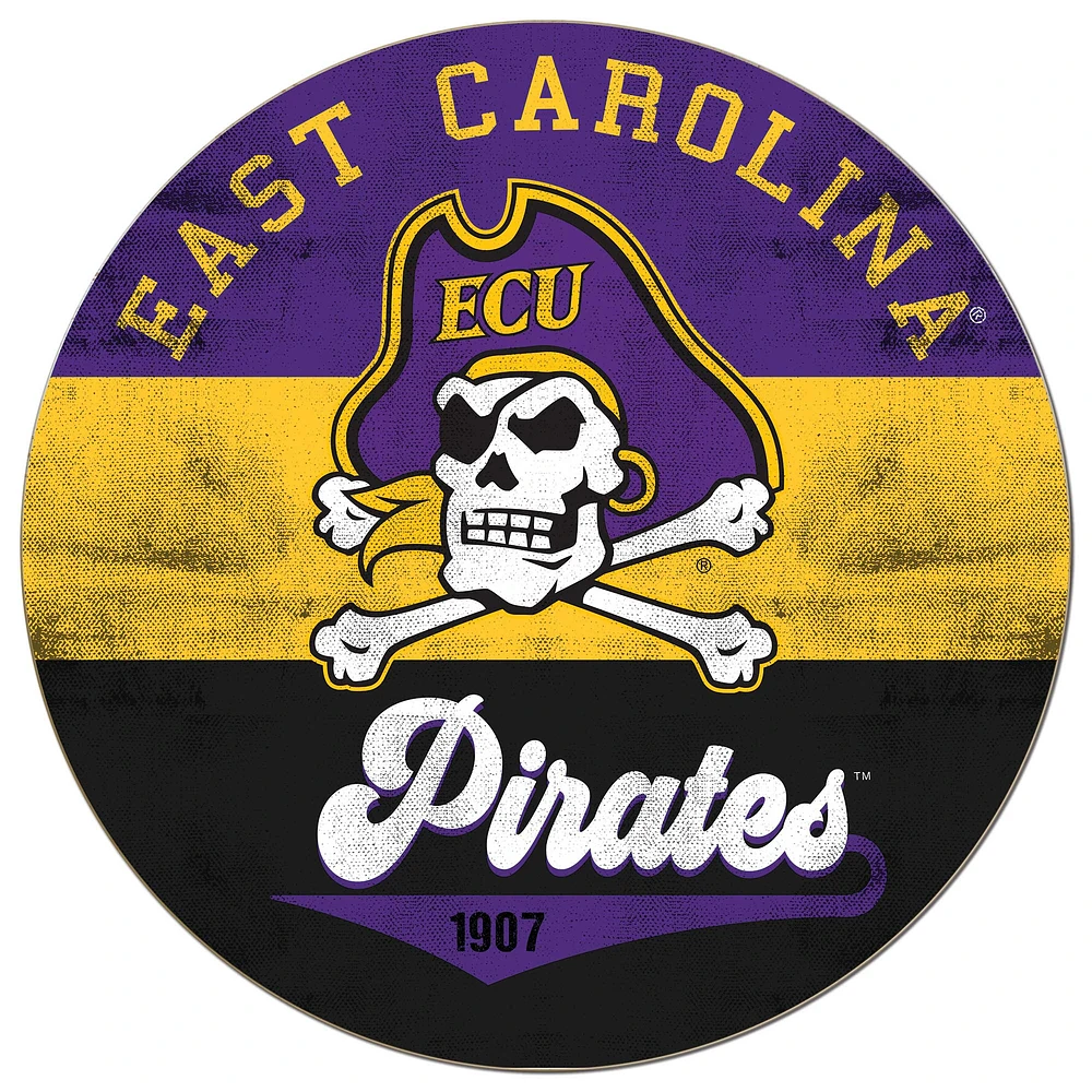 ECU Pirates 20'' x 20'' Retro Logo Circle Sign