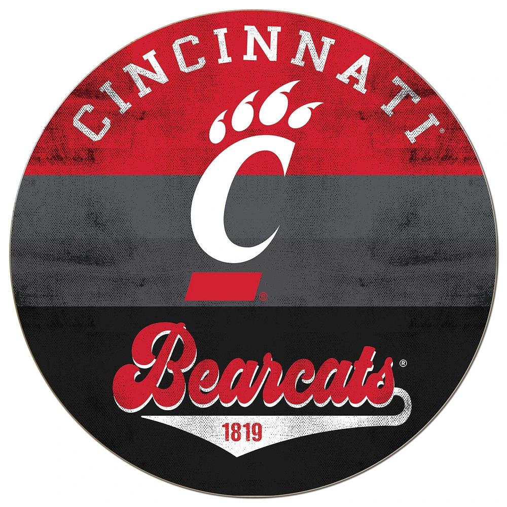 Cincinnati Bearcats 20'' x 20'' Retro Logo Circle Sign