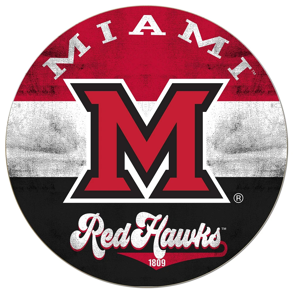 Miami University RedHawks 20'' x 20'' Retro Logo Circle Sign