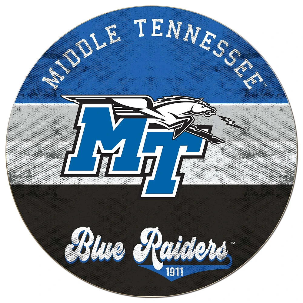 MTSU Blue Raiders 20'' x 20'' Retro Logo Circle Sign