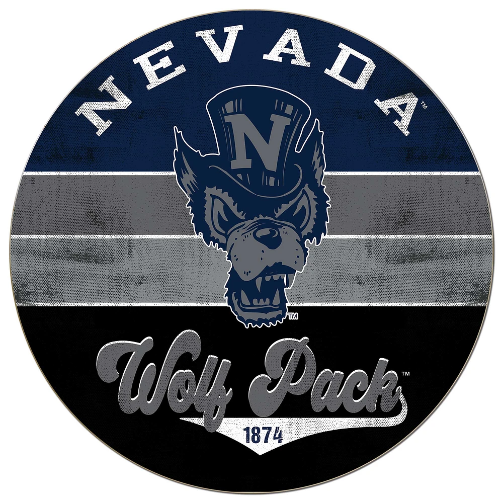 Nevada Wolf Pack 20'' x 20'' Retro Logo Circle Sign