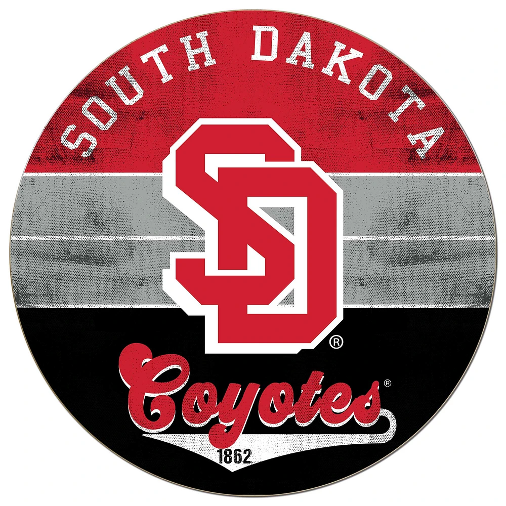 South Dakota Coyotes 20'' x 20'' Retro Logo Circle Sign