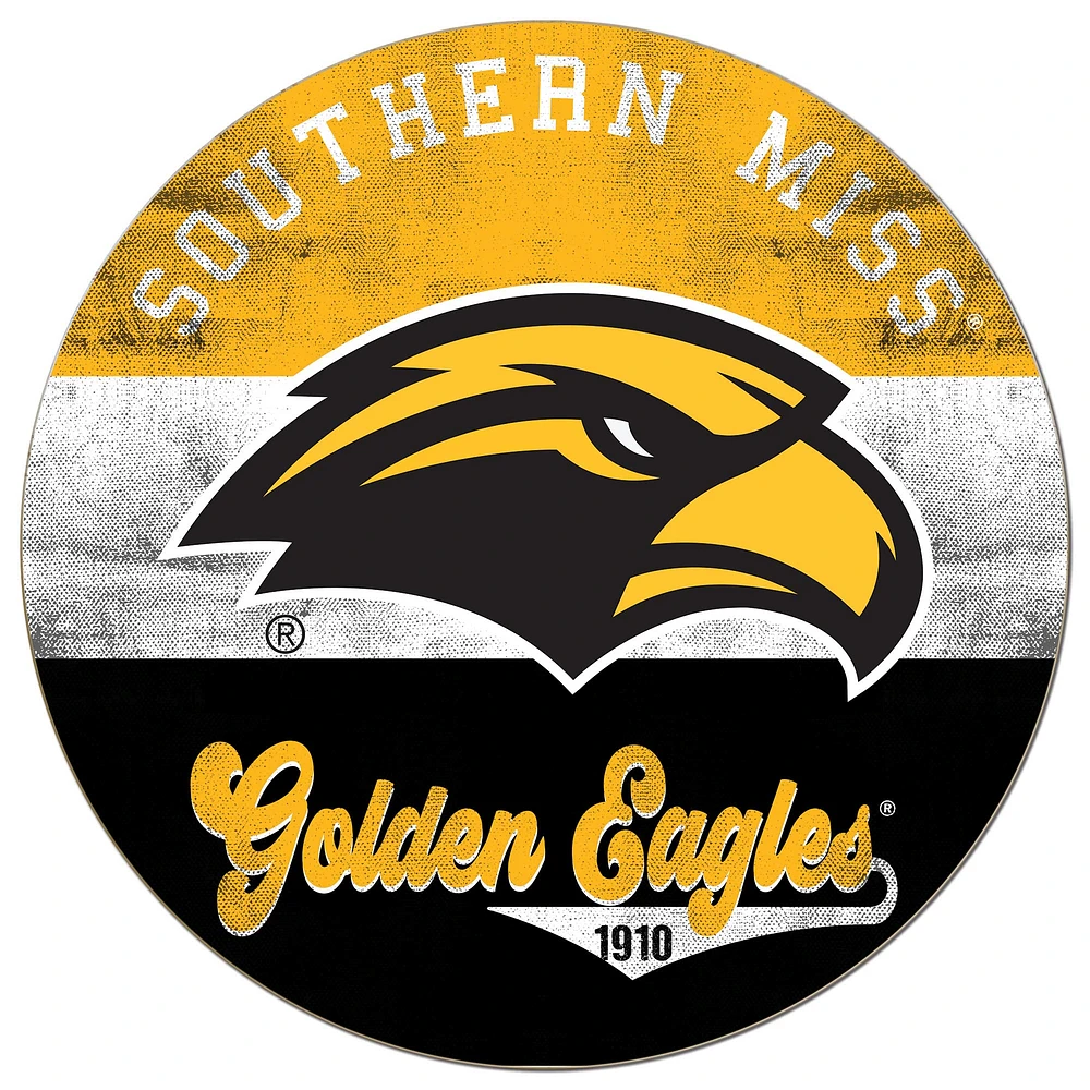 Southern Miss Golden Eagles 20'' x 20'' Retro Logo Circle Sign