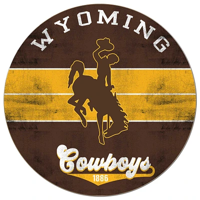 Wyoming Cowboys 20'' x 20'' Retro Logo Circle Sign