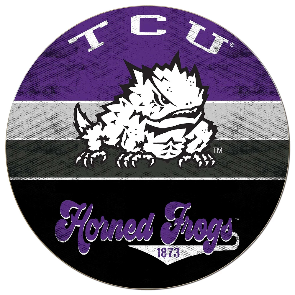 TCU Horned Frogs 20'' x 20'' Retro Logo Circle Sign