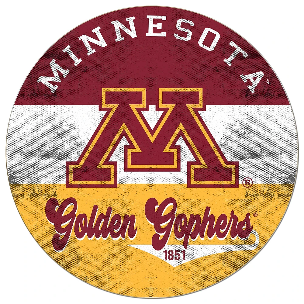 Minnesota Golden Gophers 20'' x 20'' Retro Logo Circle Sign