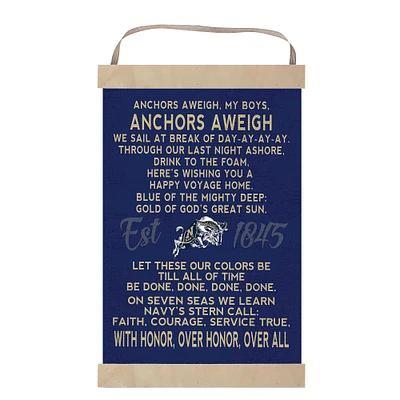 Navy Midshipmen 12'' x 20'' Fight Song Banner Sign