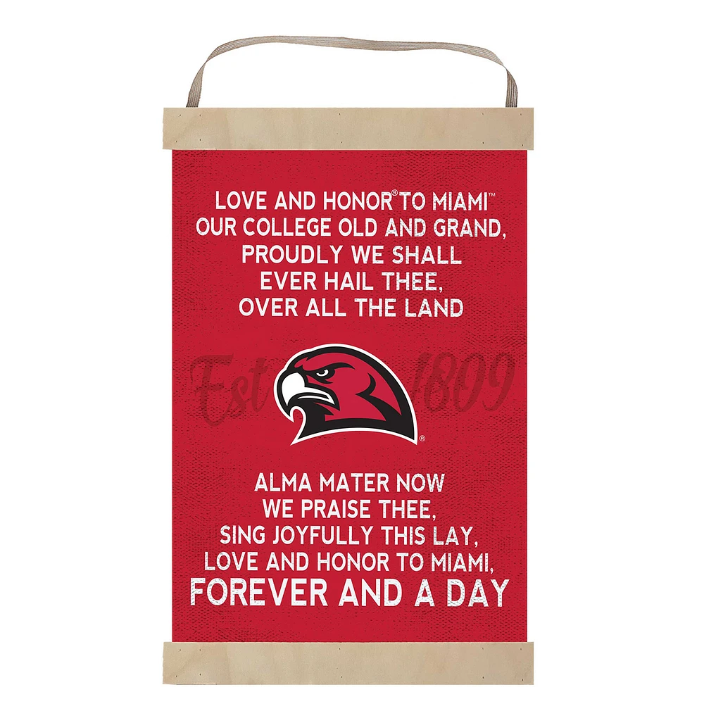 Miami University RedHawks 12'' x 20'' Fight Song Banner Sign