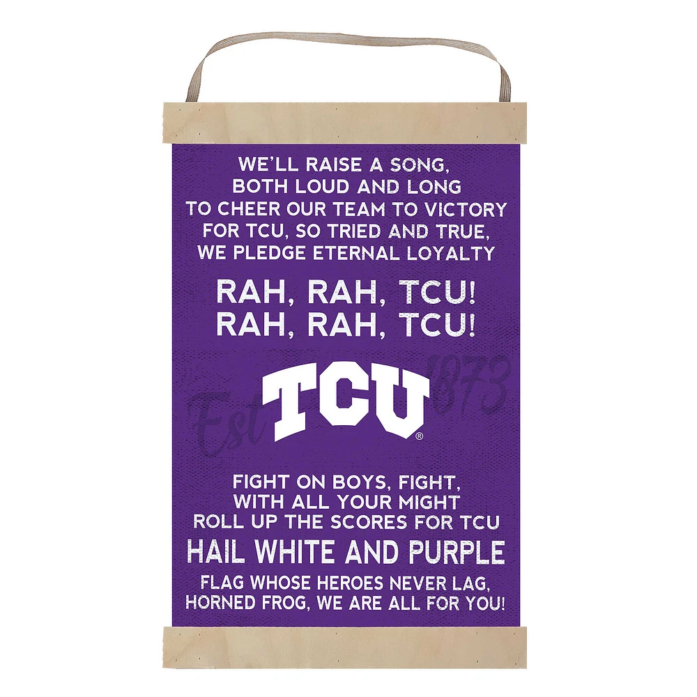 TCU Horned Frogs 12'' x 20'' Fight Song Banner Sign