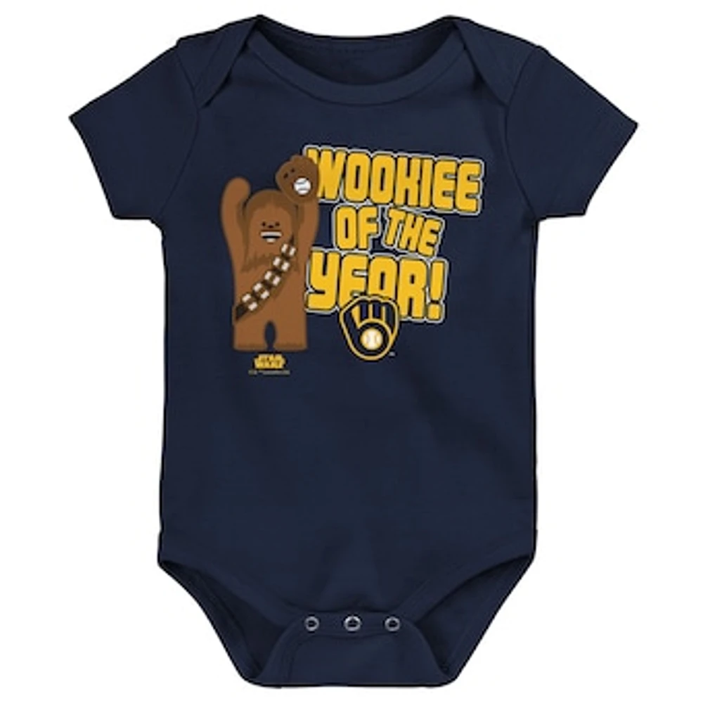 Newborn & Infant Navy Milwaukee Brewers Star Wars Wookie of the Year Bodysuit