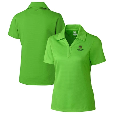 Women's Cutter & Buck Green John Deere Classic Genre DryTec Textured Polo