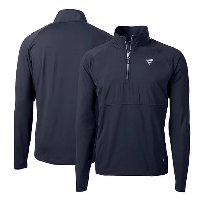 Men's Cutter & Buck Navy Fanatics Corporate Adapt Eco Knit Hybrid Recycled Quarter-Zip Pullover Top