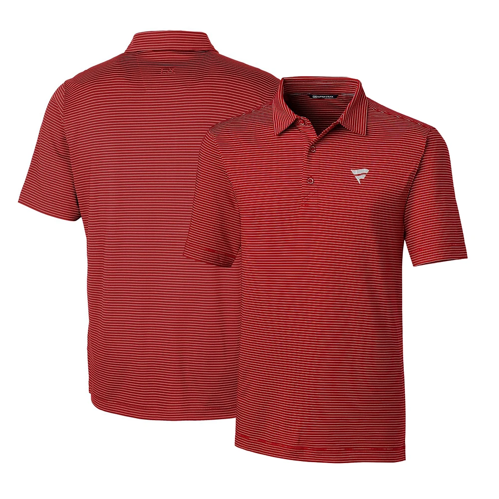 Men's Cutter & Buck Cardinal Fanatics Corporate Forge Pencil Stripe Stretch Polo