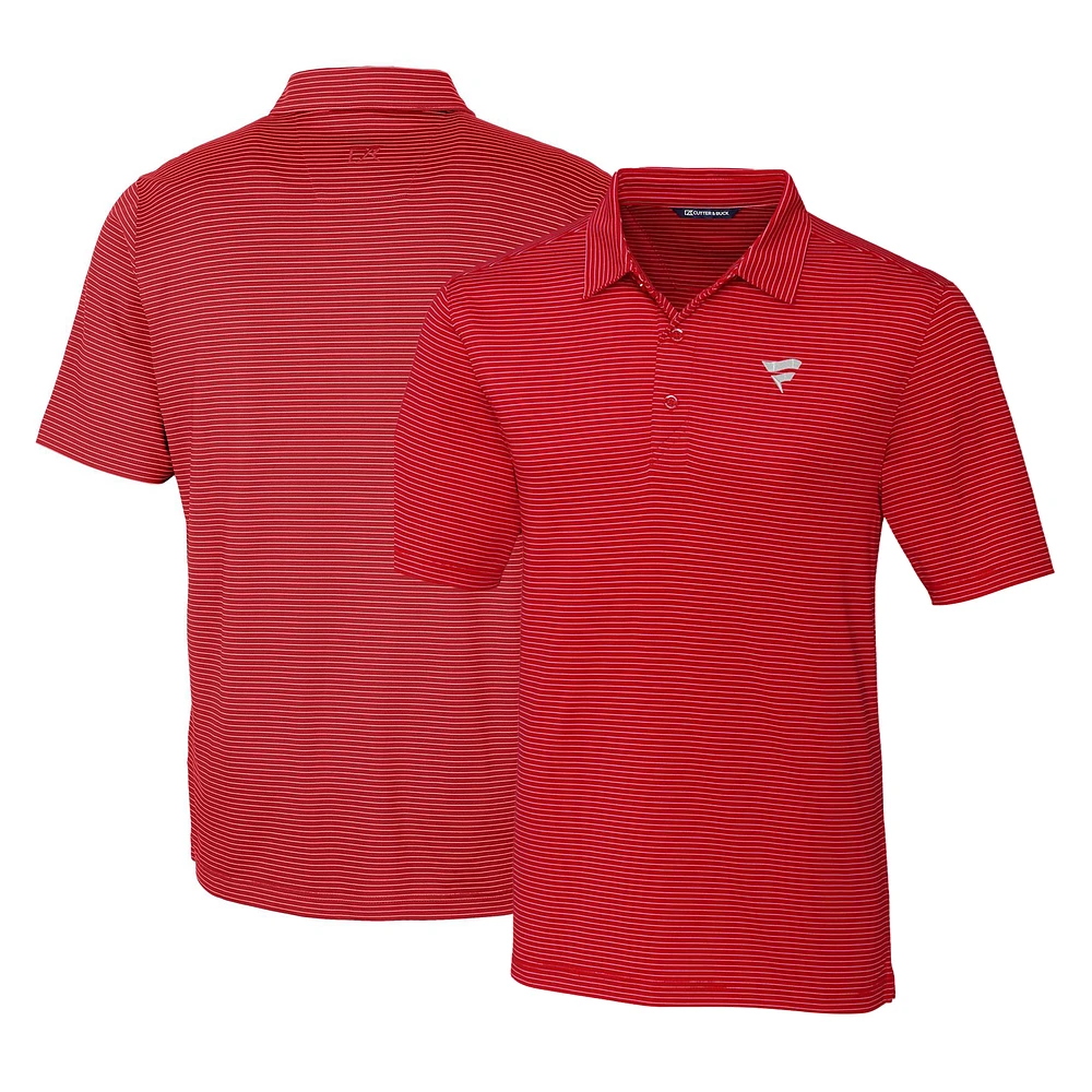 Men's Cutter & Buck Red Fanatics Corporate Forge Pencil Stripe Stretch Polo