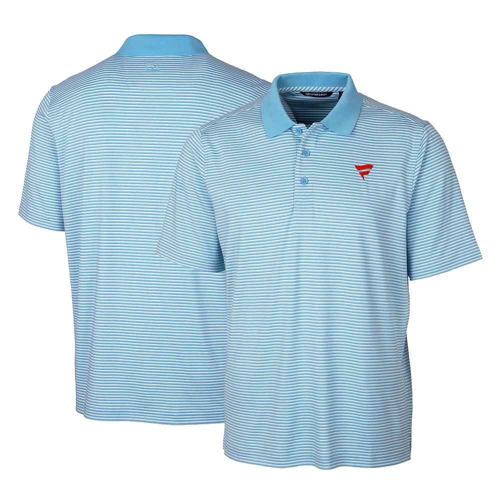 Men's Cutter & Buck Light Blue Fanatics Corporate Forge Tonal Stripe Stretch Polo