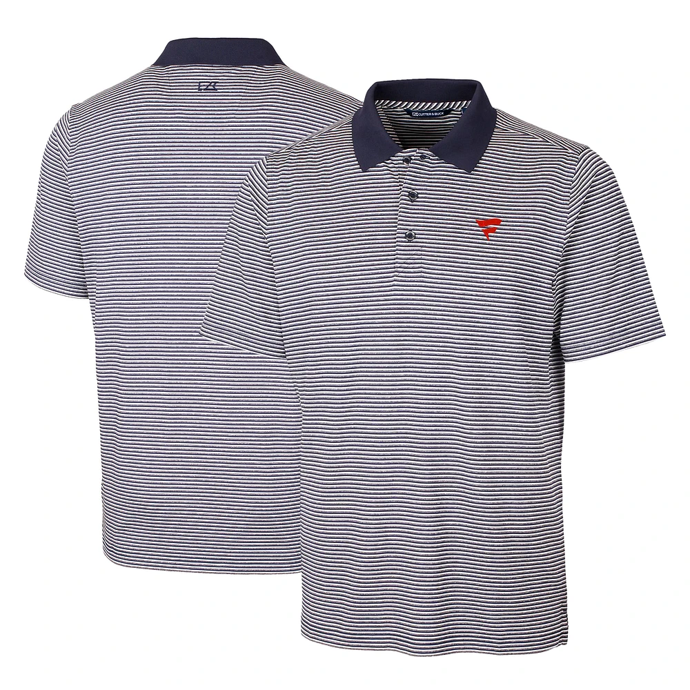 Men's Cutter & Buck Navy Fanatics Corporate Forge Tonal Stripe Stretch Polo
