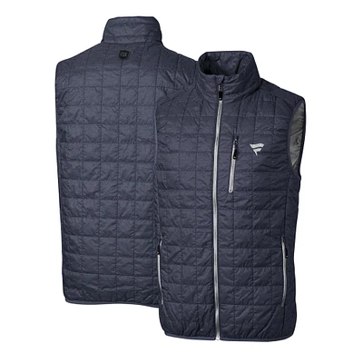 Men's Cutter & Buck Anthracite Fanatics Corporate Rainier Eco Insulated Full-Zip Puffer Vest