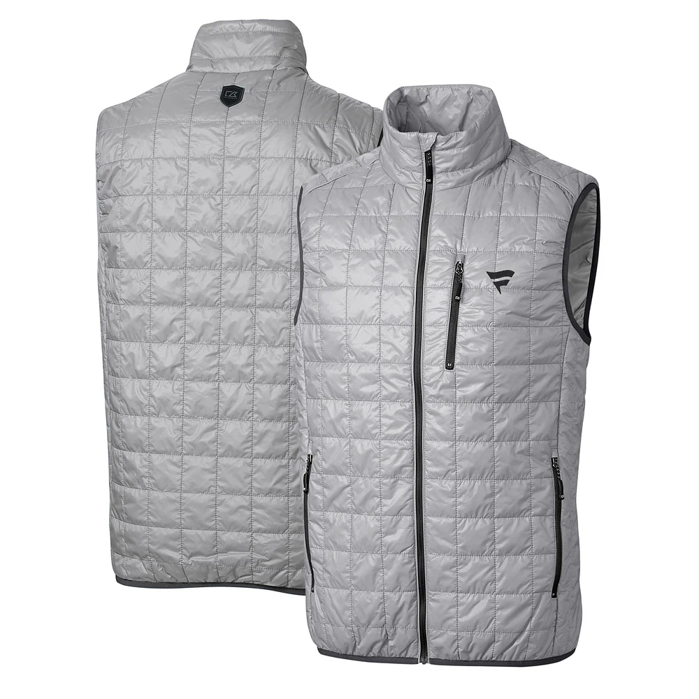 Men's Cutter & Buck Gray Fanatics Corporate Rainier Eco Insulated Full-Zip Puffer Vest