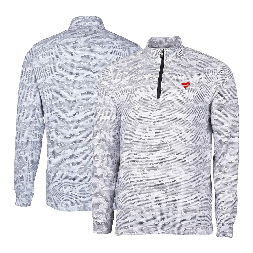 Men's Cutter & Buck Charcoal Fanatics Corporate Traverse Camo Stretch Quarter-Zip Pullover Jacket