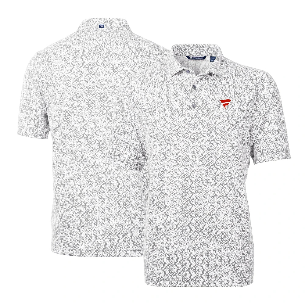 Men's Cutter & Buck Gray Fanatics Corporate Virtue Eco Pique Botanical Print Polo