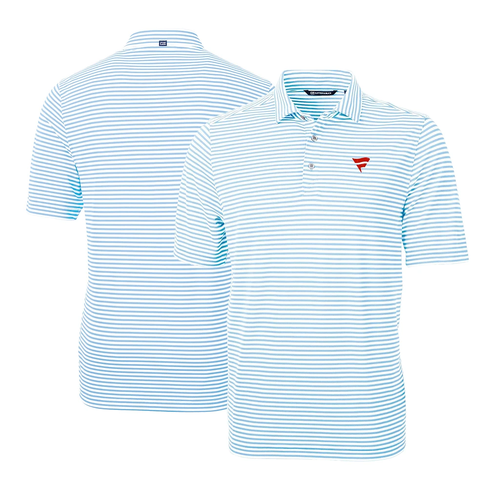 Men's Cutter & Buck Light Blue Fanatics Corporate Virtue Eco Pique Stripe Recycled Polo