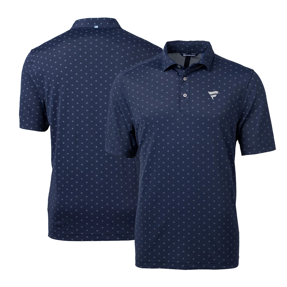 Men's Cutter & Buck Navy Fanatics Corporate Virtue Eco Pique Tile Print Recycled Polo