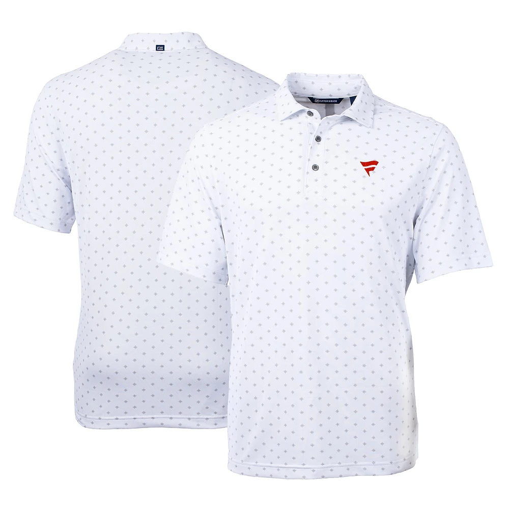 Men's Cutter & Buck White Fanatics Corporate Virtue Eco Pique Tile Print Recycled Polo