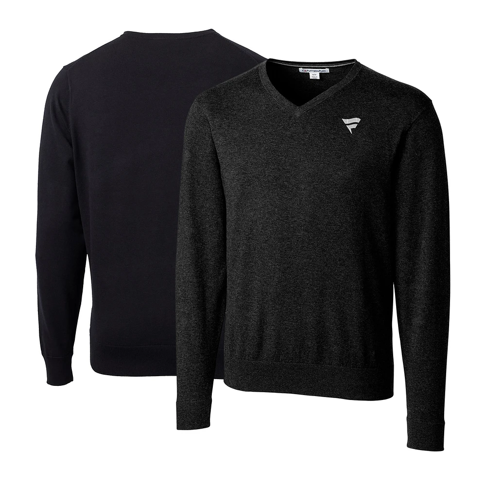 Men's Cutter & Buck Black Fanatics Corporate Lakemont Tri-Blend V-Neck Pullover Sweater