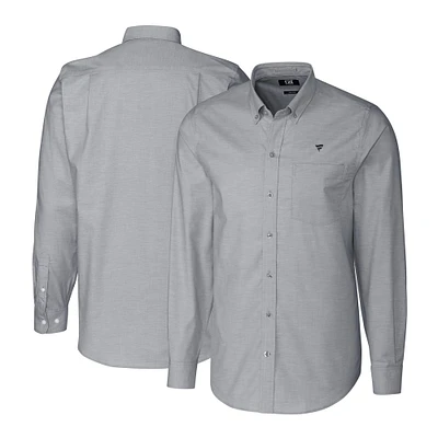 Men's Cutter & Buck Charcoal Fanatics Corporate Stretch Oxford Long Sleeve Button-Down Shirt