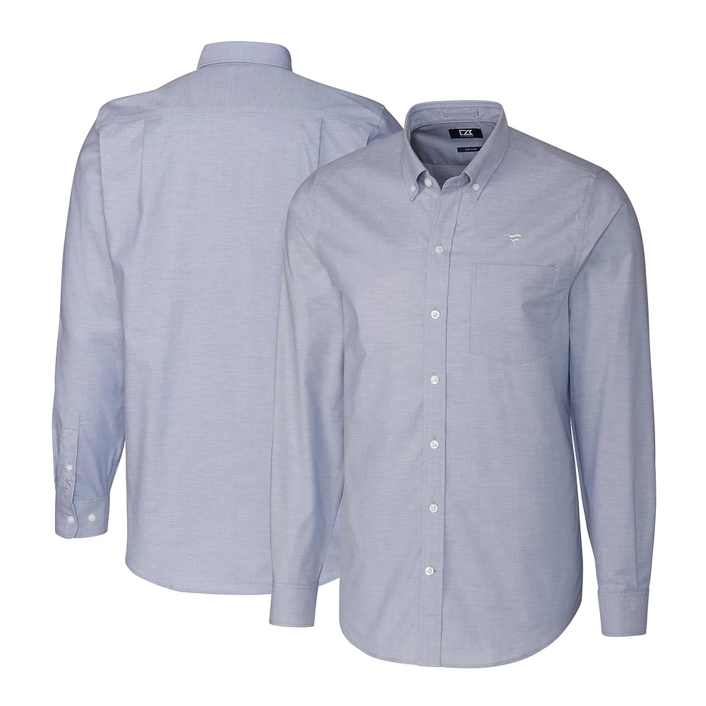 Men's Cutter & Buck Light Blue Fanatics Corporate Stretch Oxford Long Sleeve Button-Down Shirt