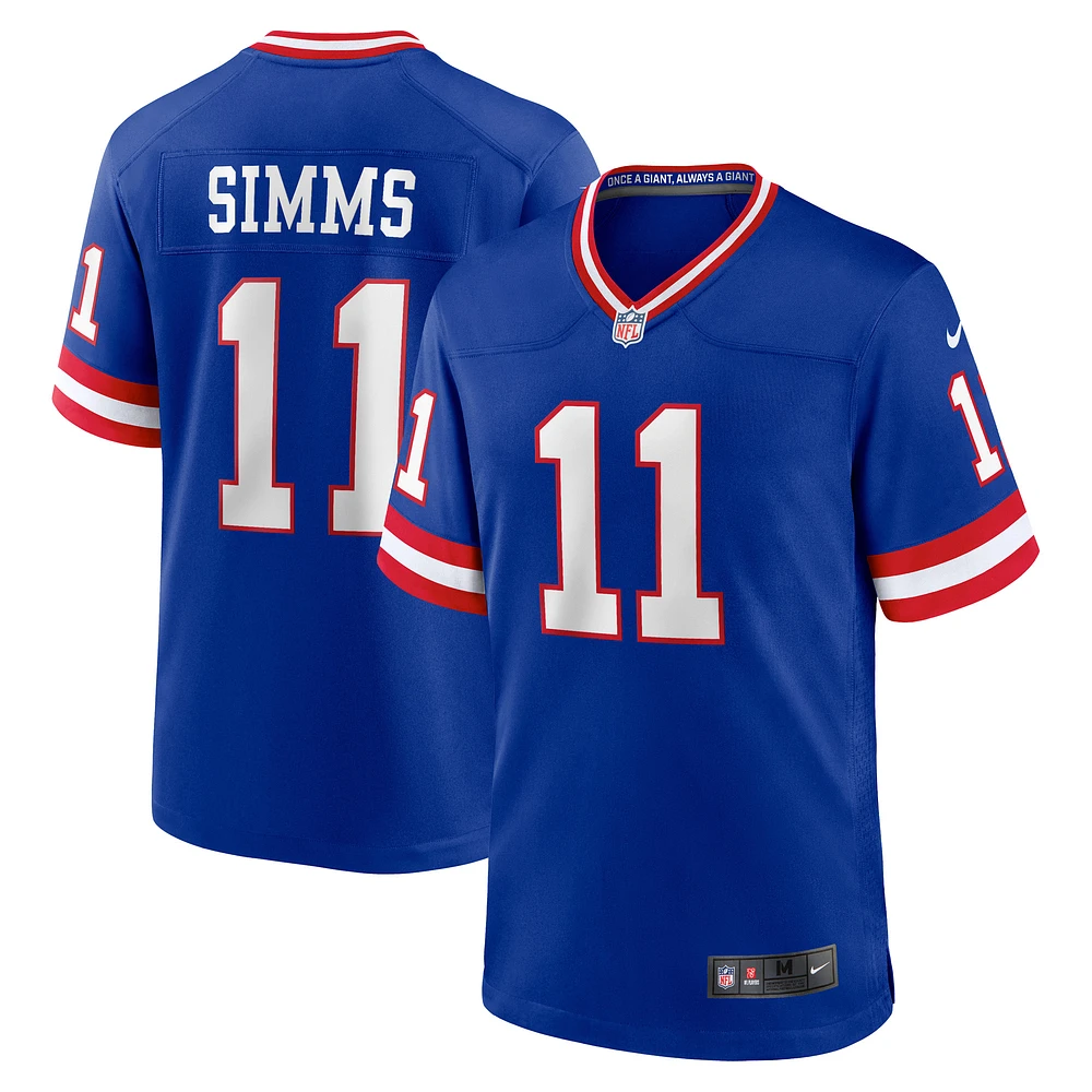 Men's Nike Phil Simms Royal New York Giants Retired Player Alternate Game Jersey