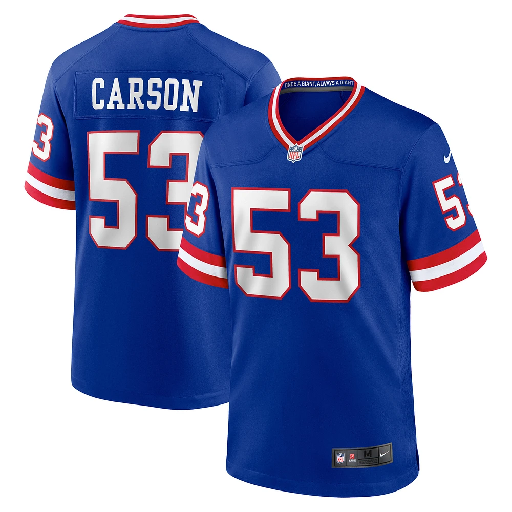 Men's Nike Harry Carson Royal New York Giants Retired Player Alternate Game Jersey