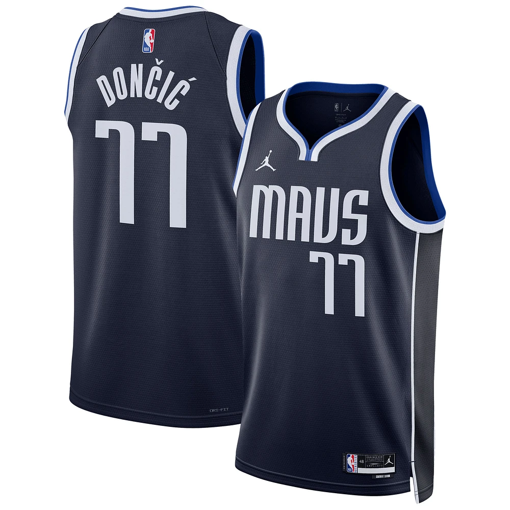 Men's Jordan Brand Luka Doncic Navy Dallas Mavericks Swingman Replica Jersey - Statement Edition