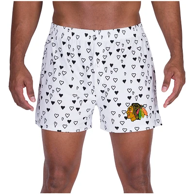 Men's Concepts Sport White Chicago Blackhawks Epiphany All Over Print Knit Boxers