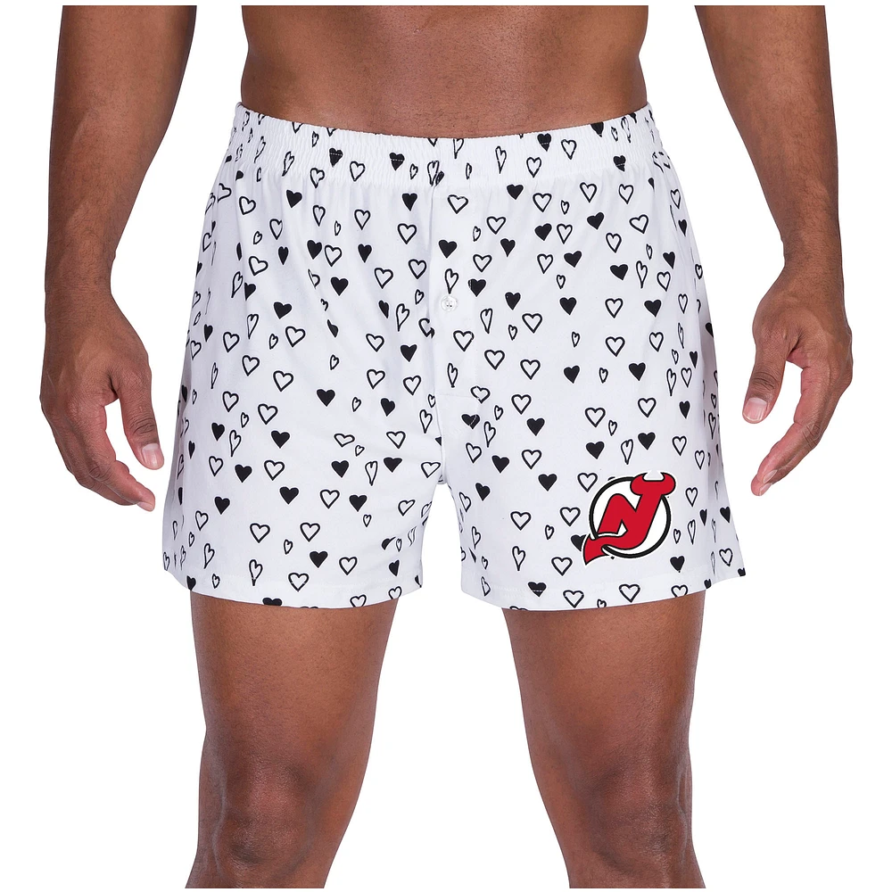 Men's Concepts Sport White New Jersey Devils Epiphany All Over Print Knit Boxers