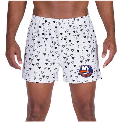 Men's Concepts Sport White New York Islanders Epiphany All Over Print Knit Boxers
