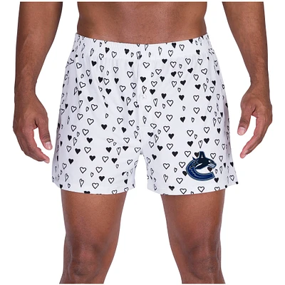 Men's Concepts Sport White Vancouver Canucks Epiphany All Over Print Knit Boxers