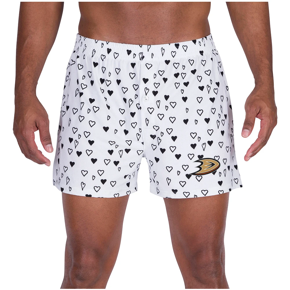 Men's Concepts Sport White Anaheim Ducks Epiphany All Over Print Knit Boxers