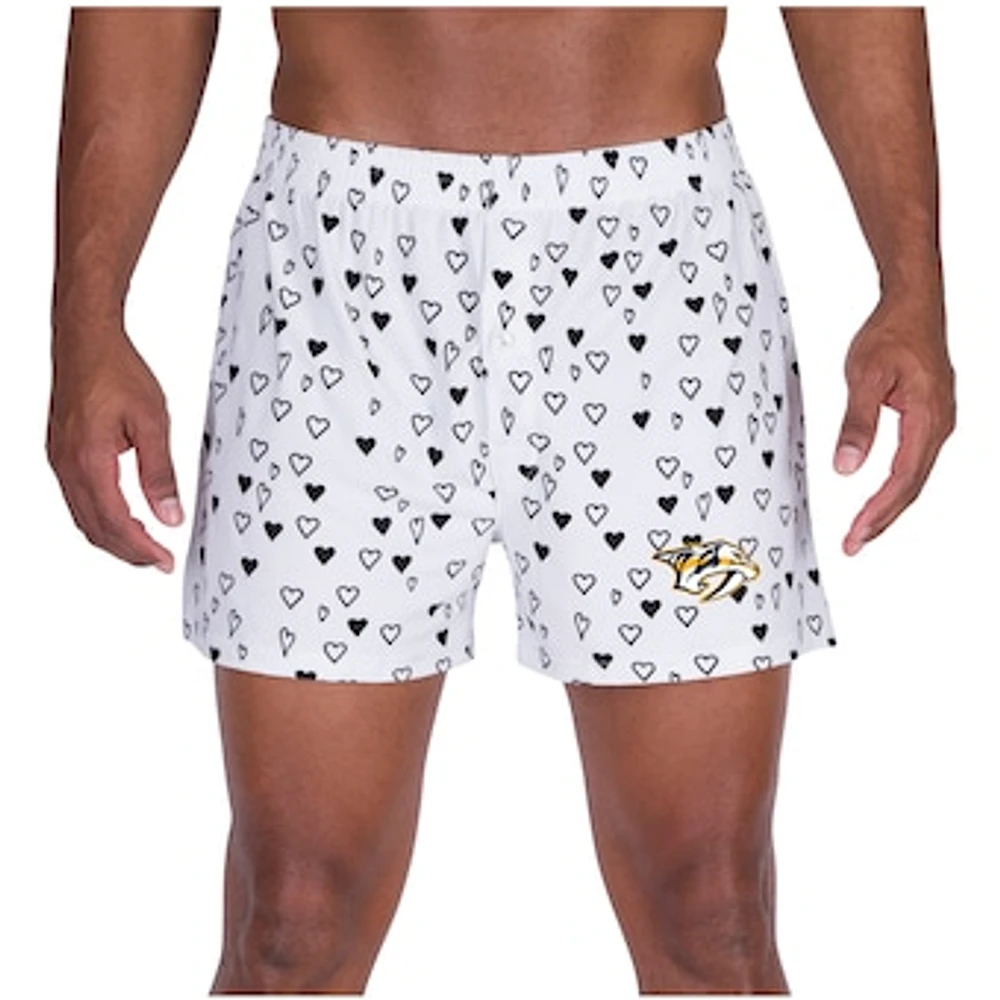 Men's Concepts Sport White Nashville Predators Epiphany All Over Print Knit Boxers