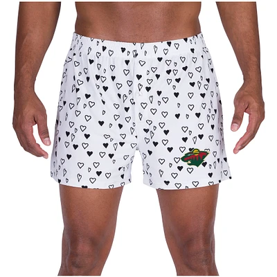 Men's Concepts Sport White Minnesota Wild Epiphany All Over Print Knit Boxers