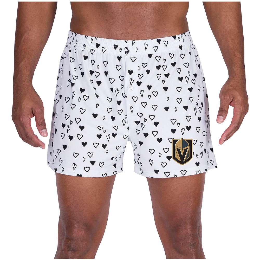 Men's Concepts Sport White Vegas Golden Knights Epiphany All Over Print Knit Boxers